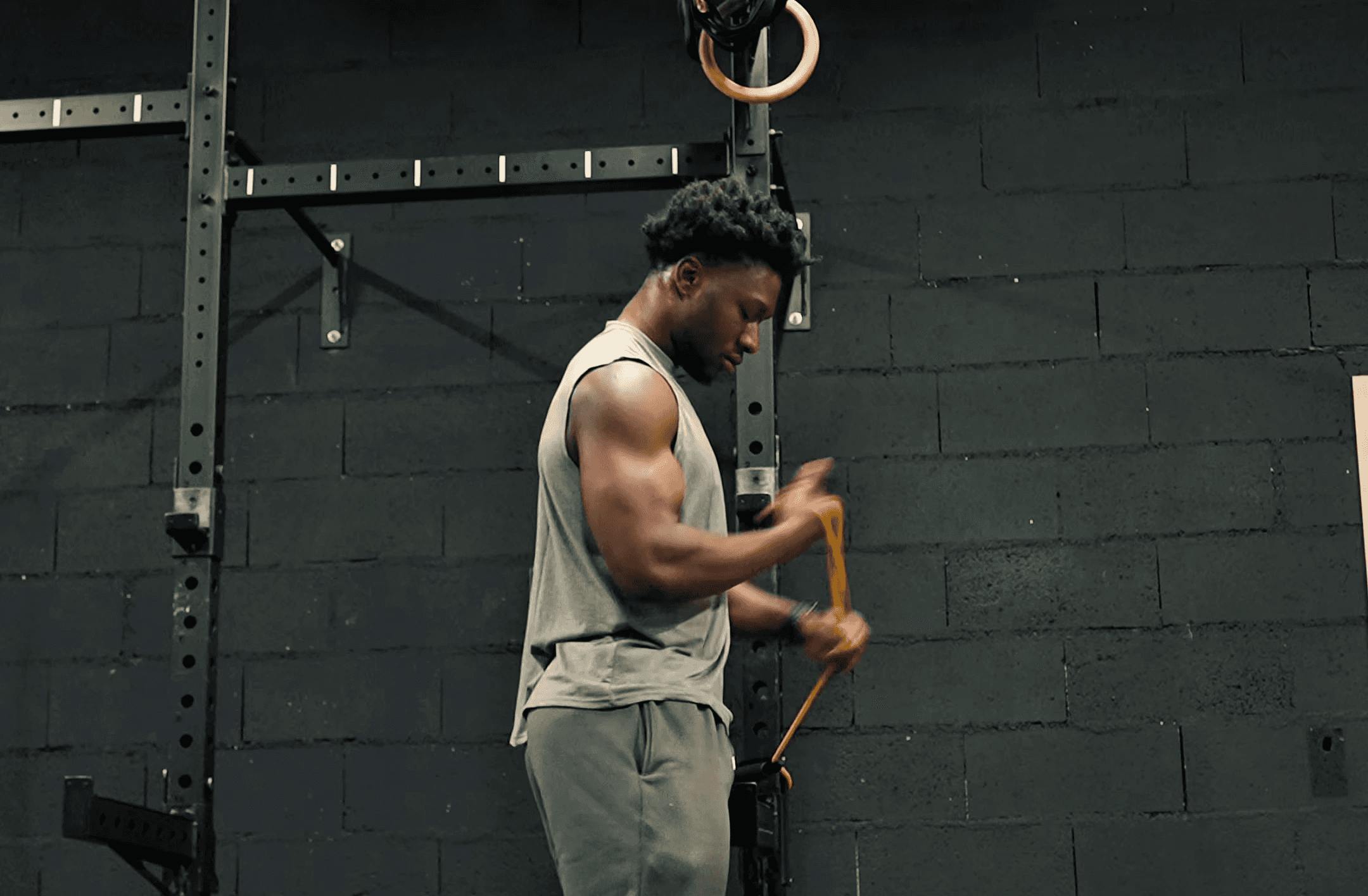Drone shot of a running track at night