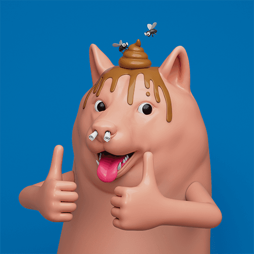 Shiba Inu with poop on head