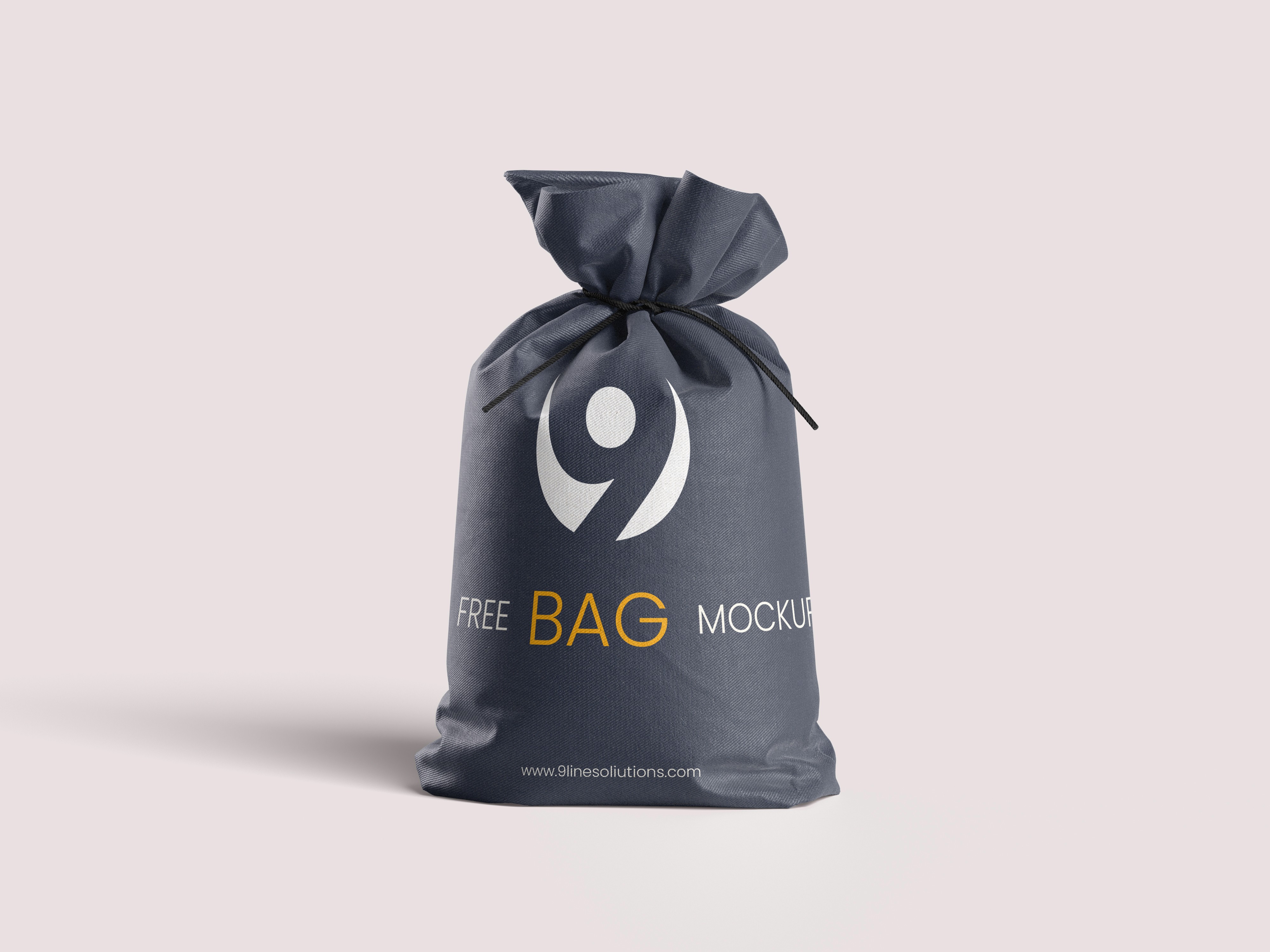 Free Drawstring Bag Mockup by 9ine