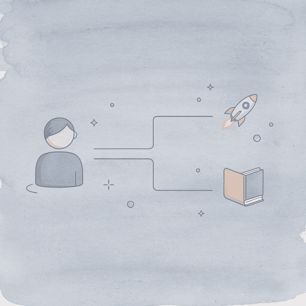 Icon showing choice between two homeschool approaches