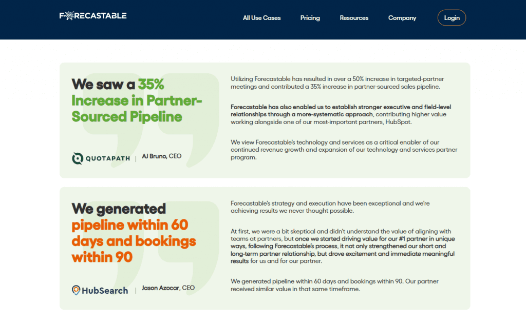 forecastable social proof on website