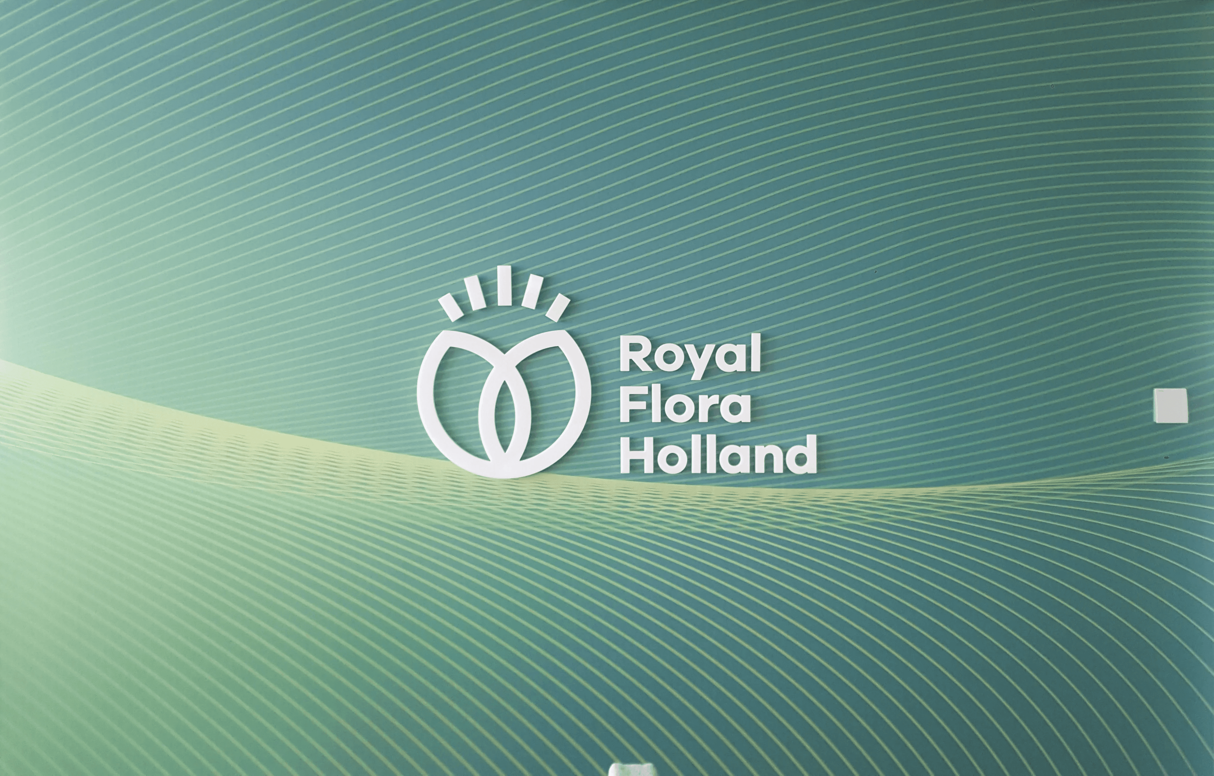 rebranded interior wall of Royal FloraHolland