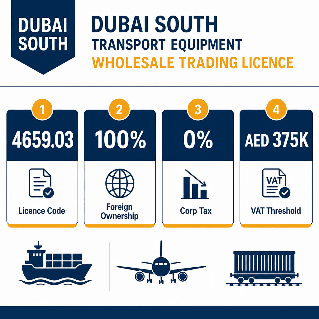 Infographic: Apply for a Transport Equipment Wholesale Trading License in Dubai