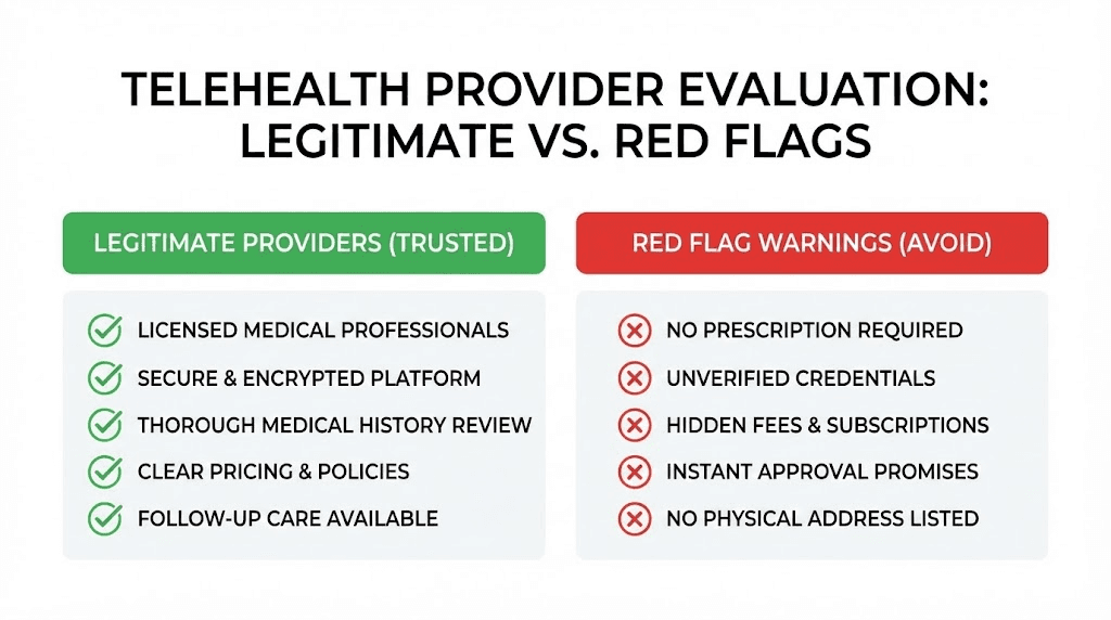 Red flags versus green flags checklist for evaluating online tirzepatide providers