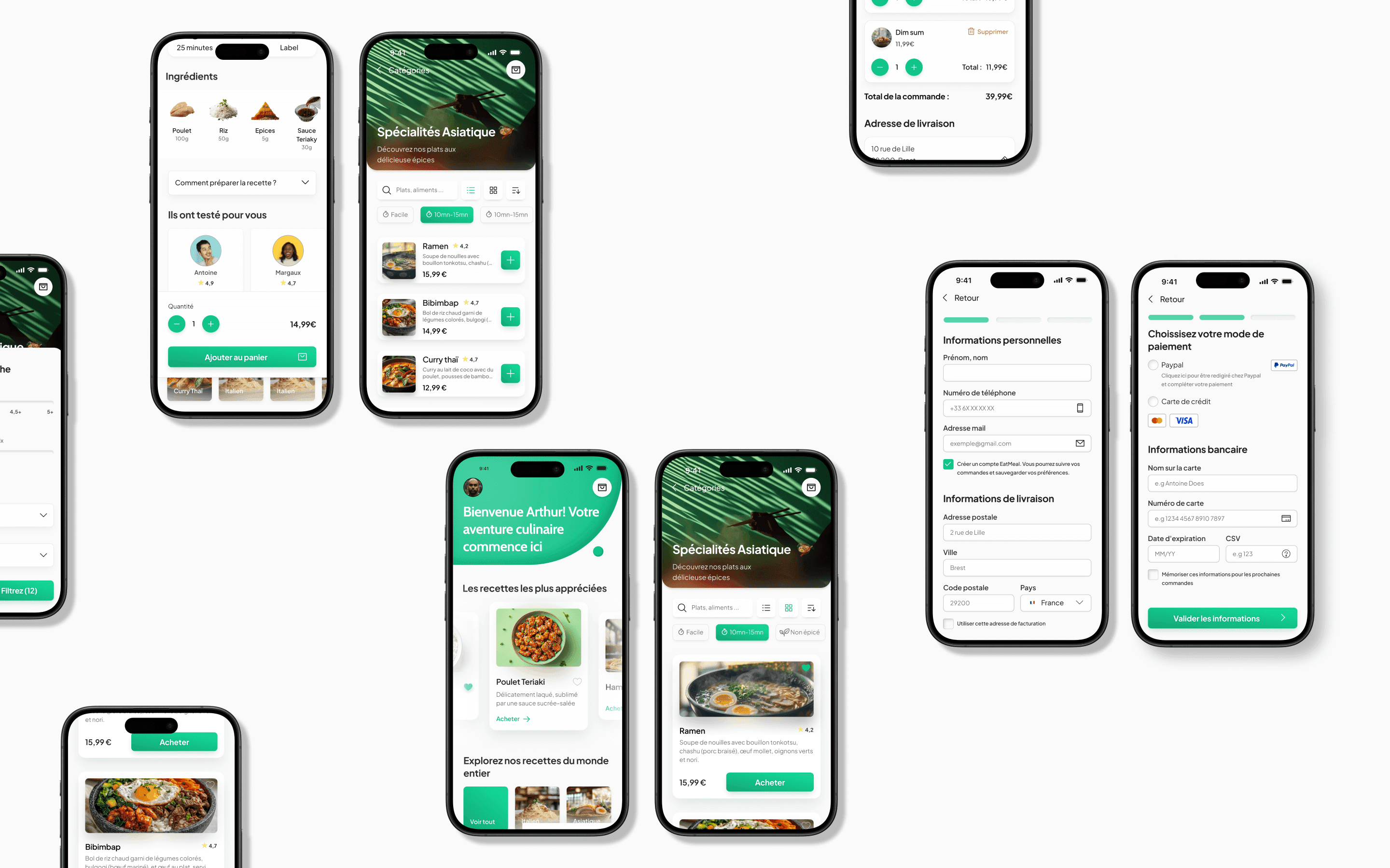 Flux de paiement sur l'application Eateal