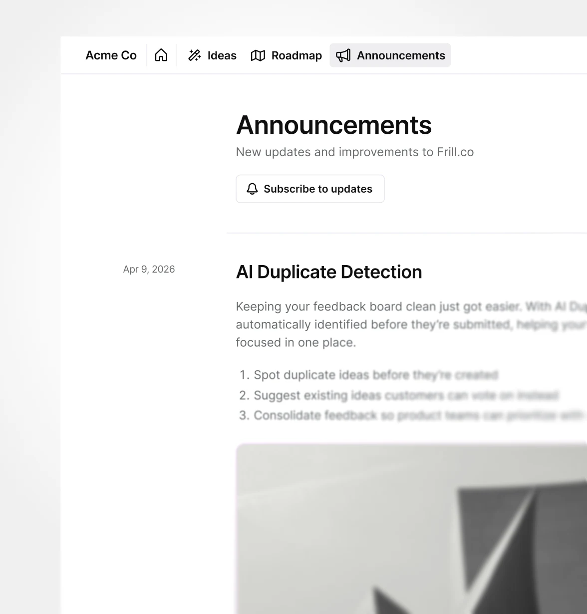 Create changelog announcements for features that have been shipped