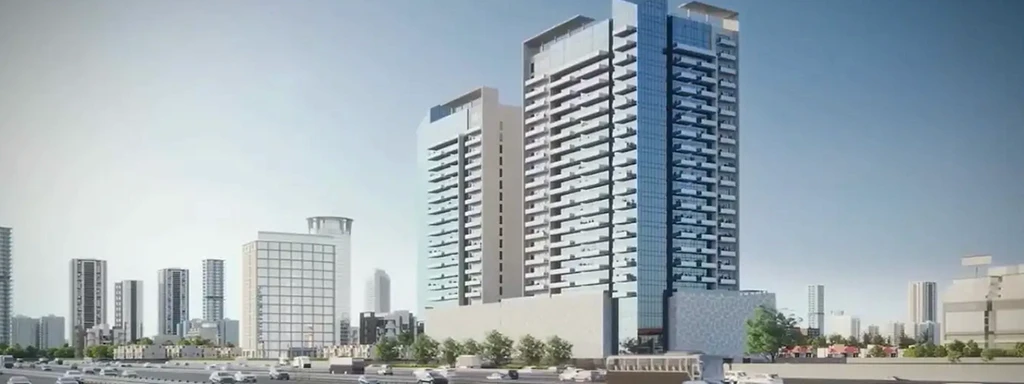 Modern elegance captured in a wide-angle view of The Vyne Residences.