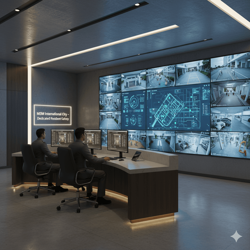 multi-tier security system and dedicated resident safety measures at M3M International City, Gurgaon