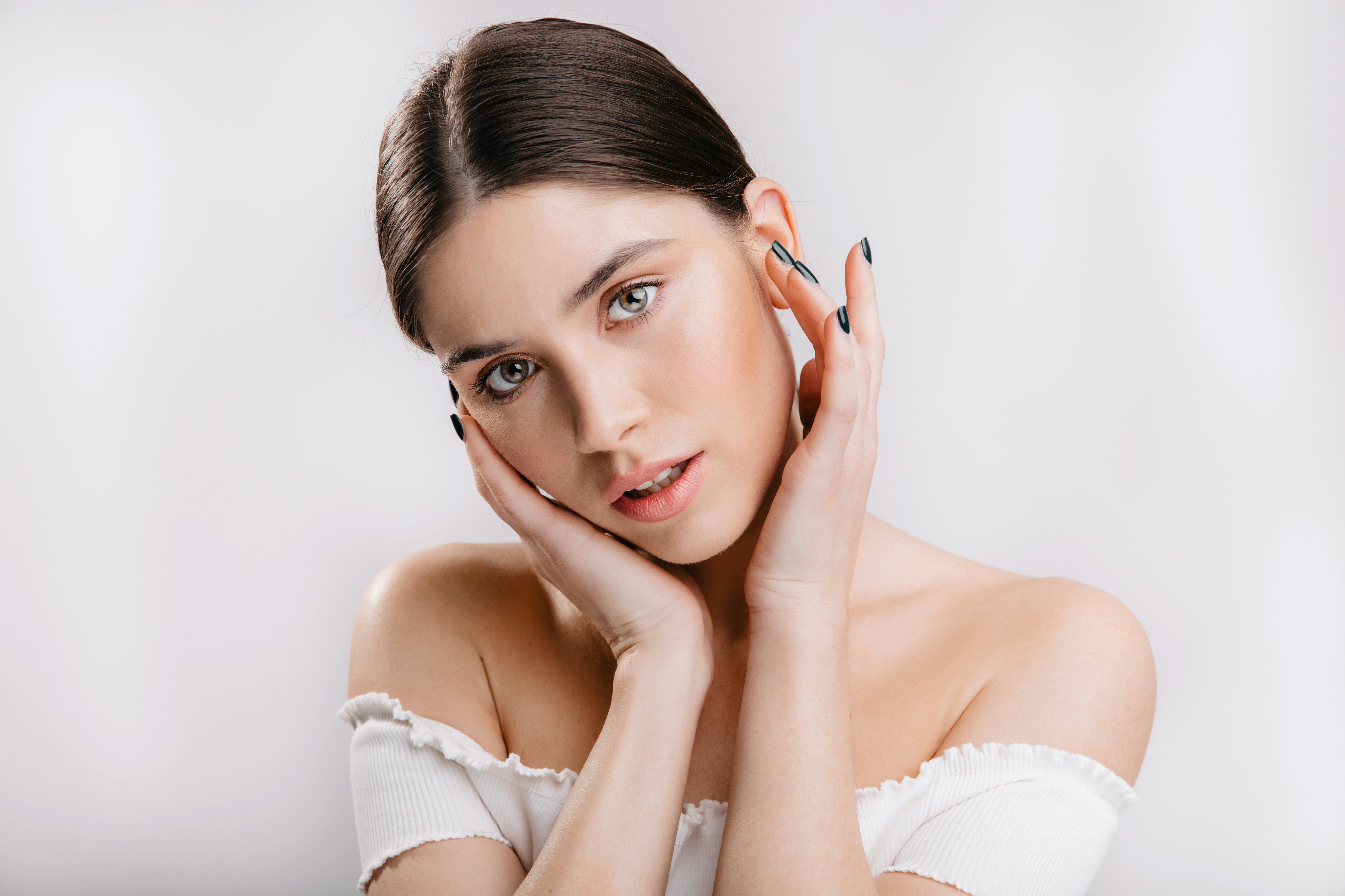 Woman posing for botox service