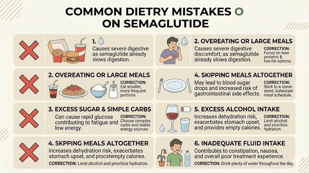 Common dietary mistakes to avoid while taking semaglutide