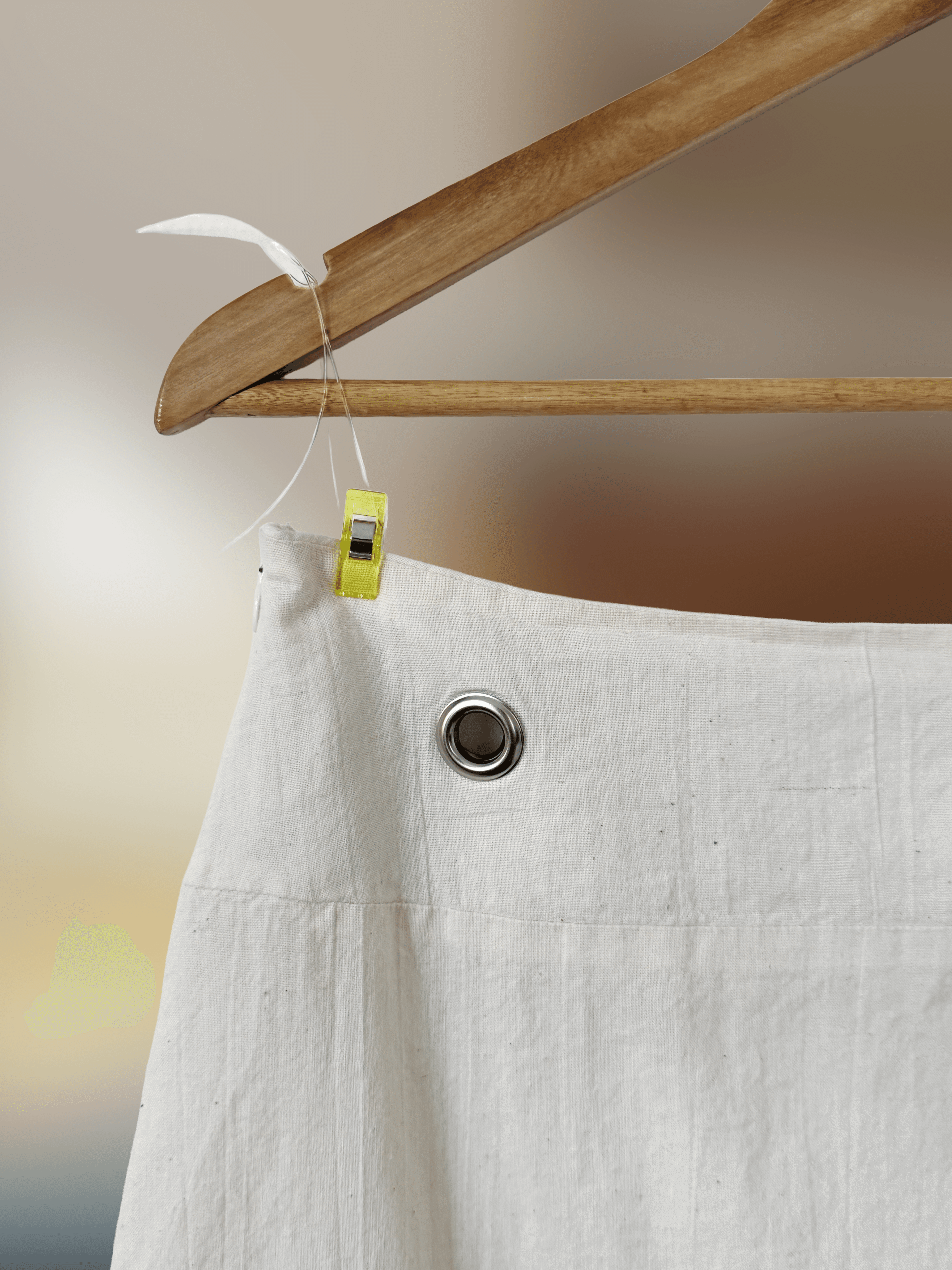 Long skirt in natural cotton with silver grommet detailing