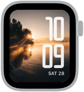 still waters Apple Watch face preview 3 featuring autumn, summer, and spring.