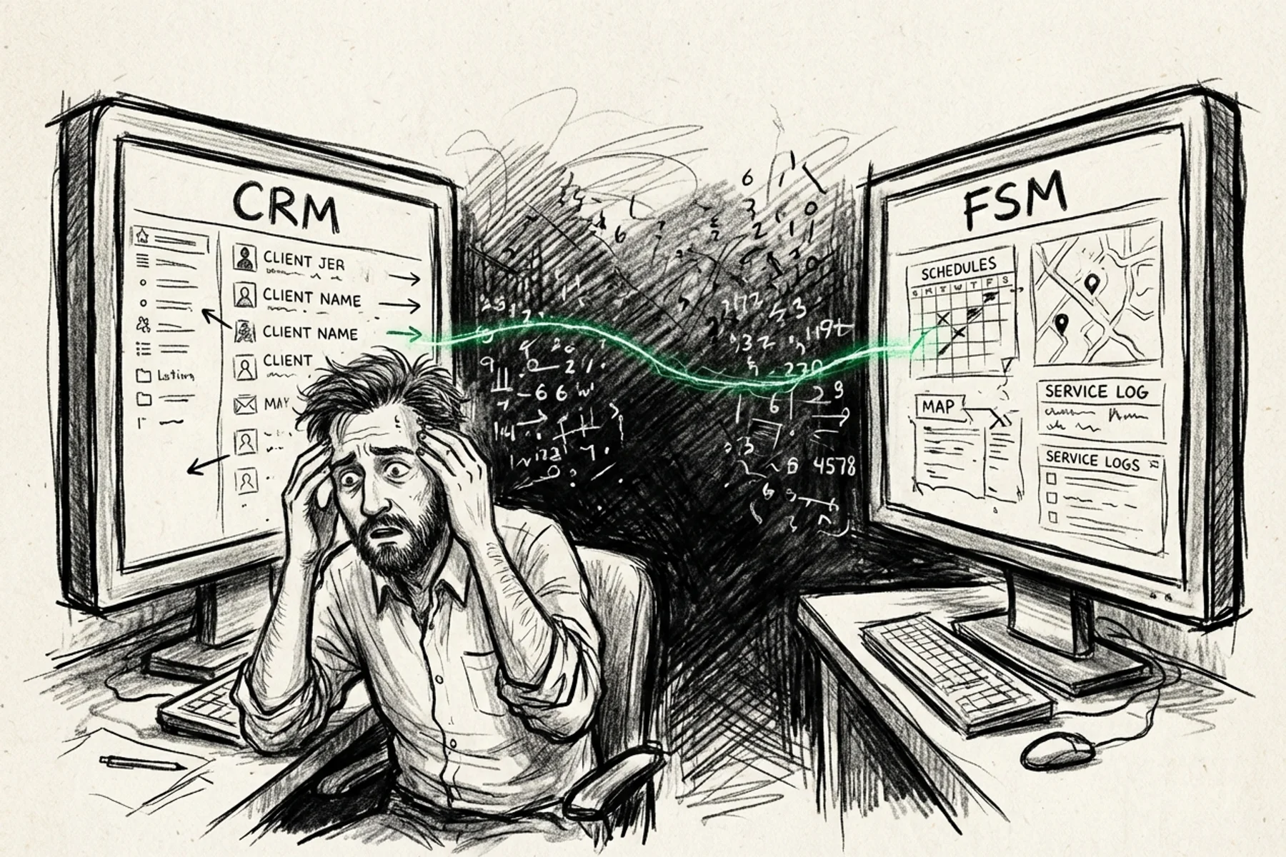 CRM-FSM Integration Fails Because Data Isn't Intelligent—Here's the Fix | Blog Thumbnail | Tradesly AI Insights