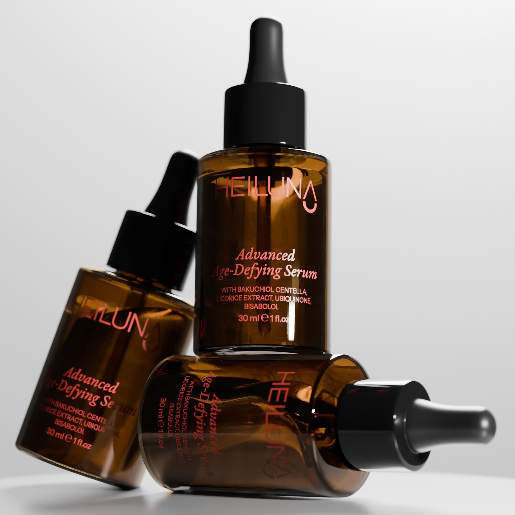 Heiluna Advanced Age-Defying Serum 3D Modelling Luxury Cosmetic Packaging Design by The Ocean Design