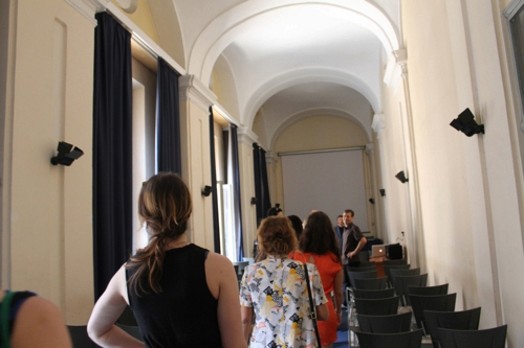 people lined up in a line