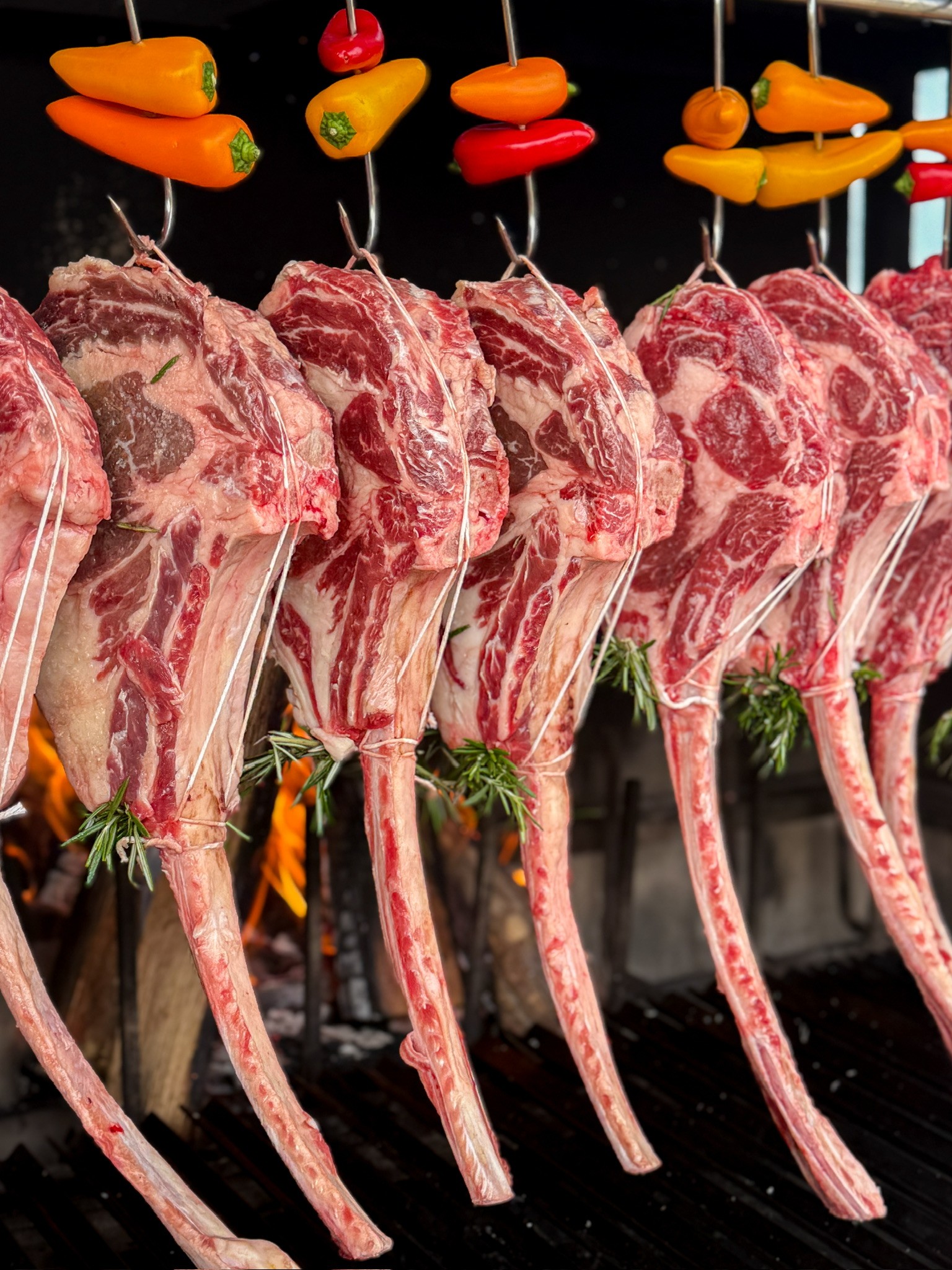 Tomahawk Steaking on dry aging rack