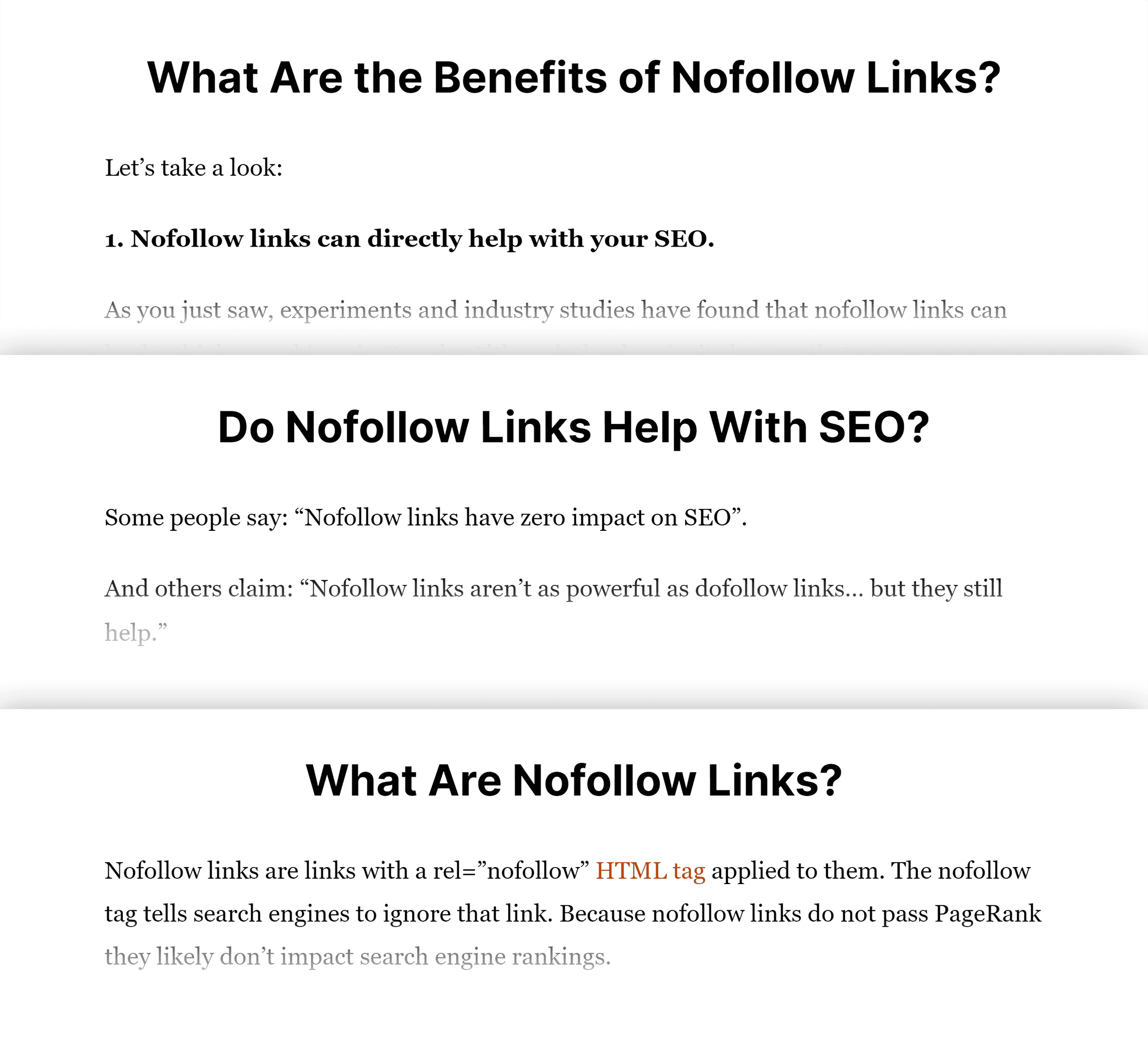 Nofollow links – Post sections