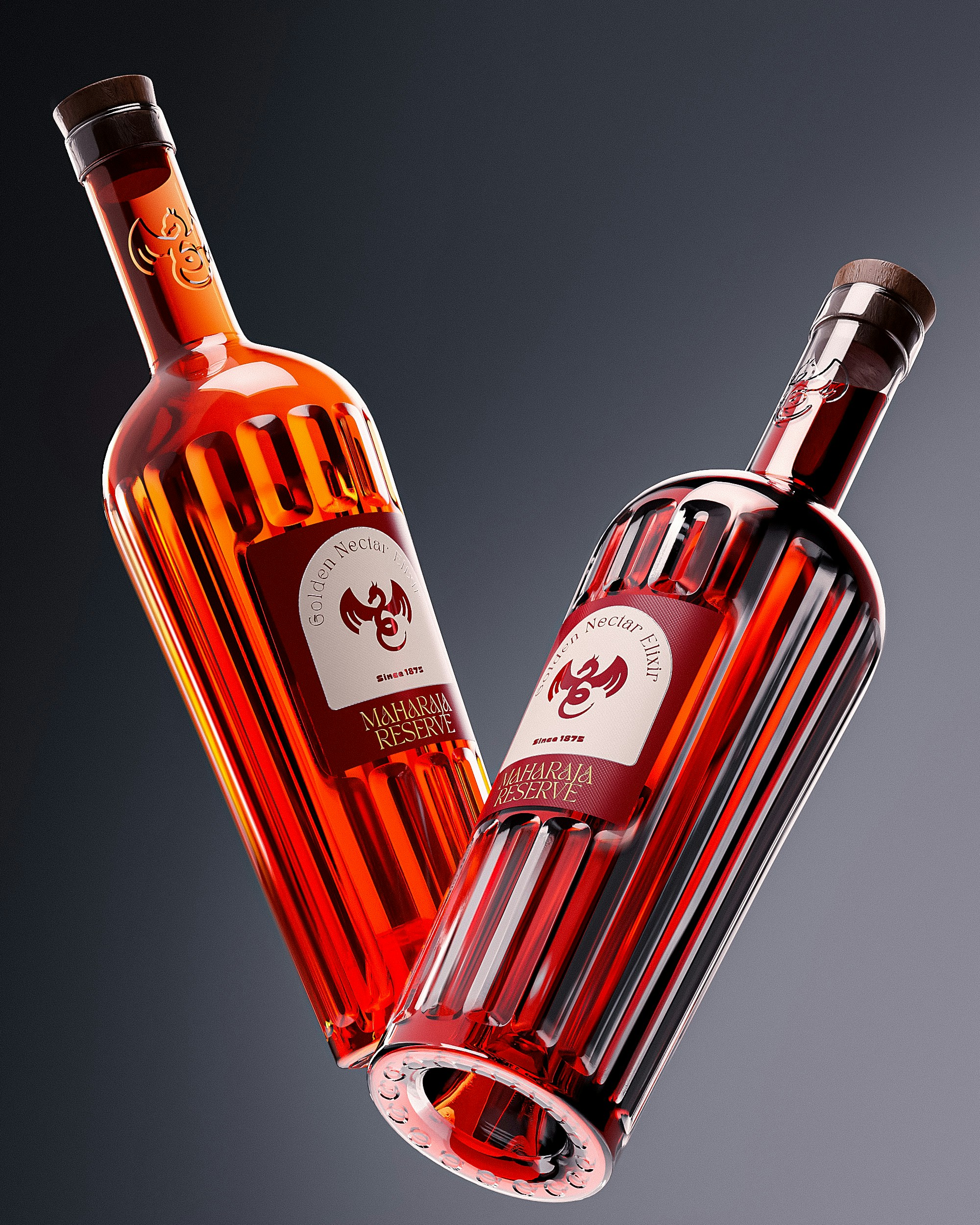 a group of different shapes and colors on a gray background