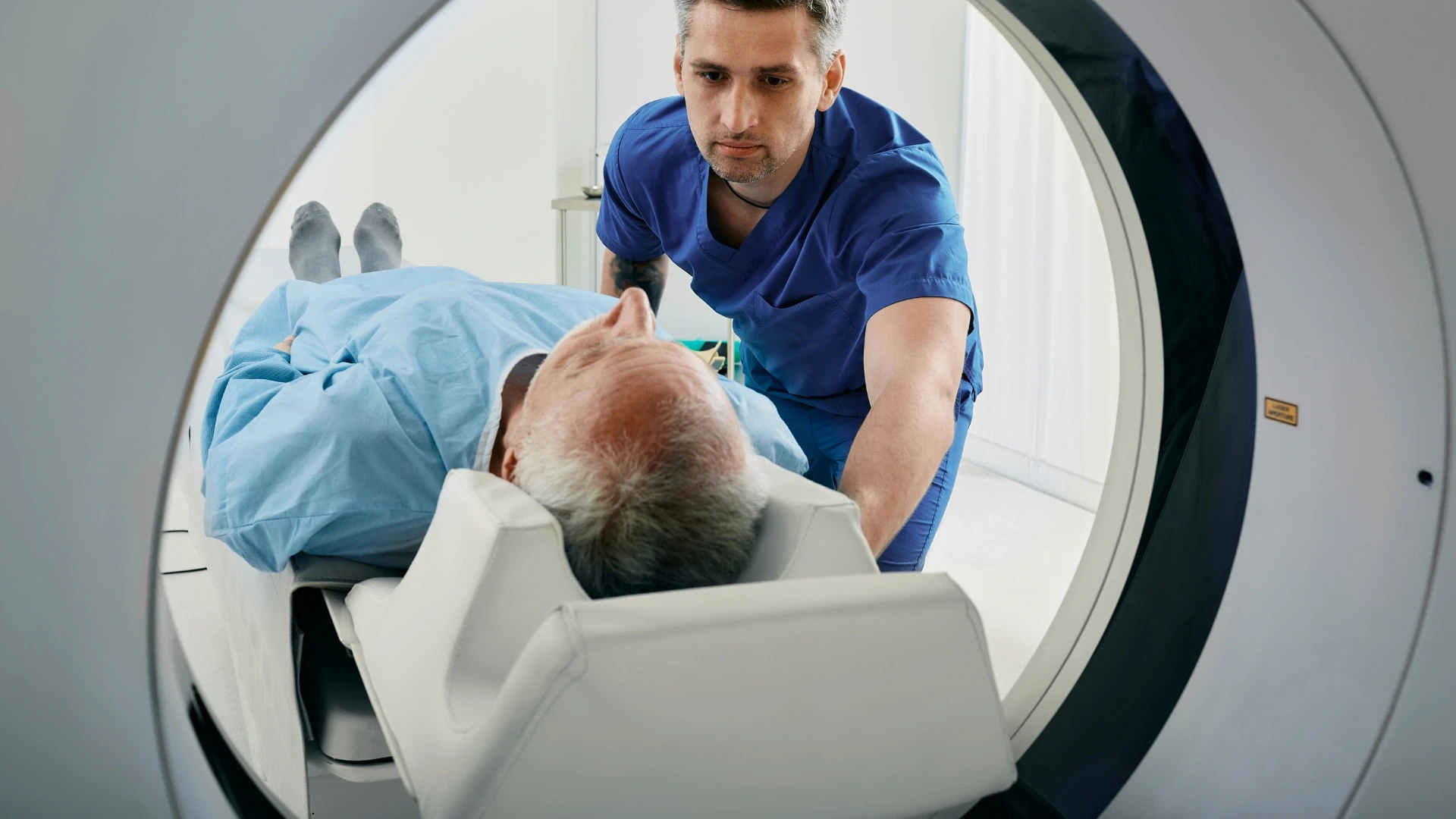 Person going into an MRI machine