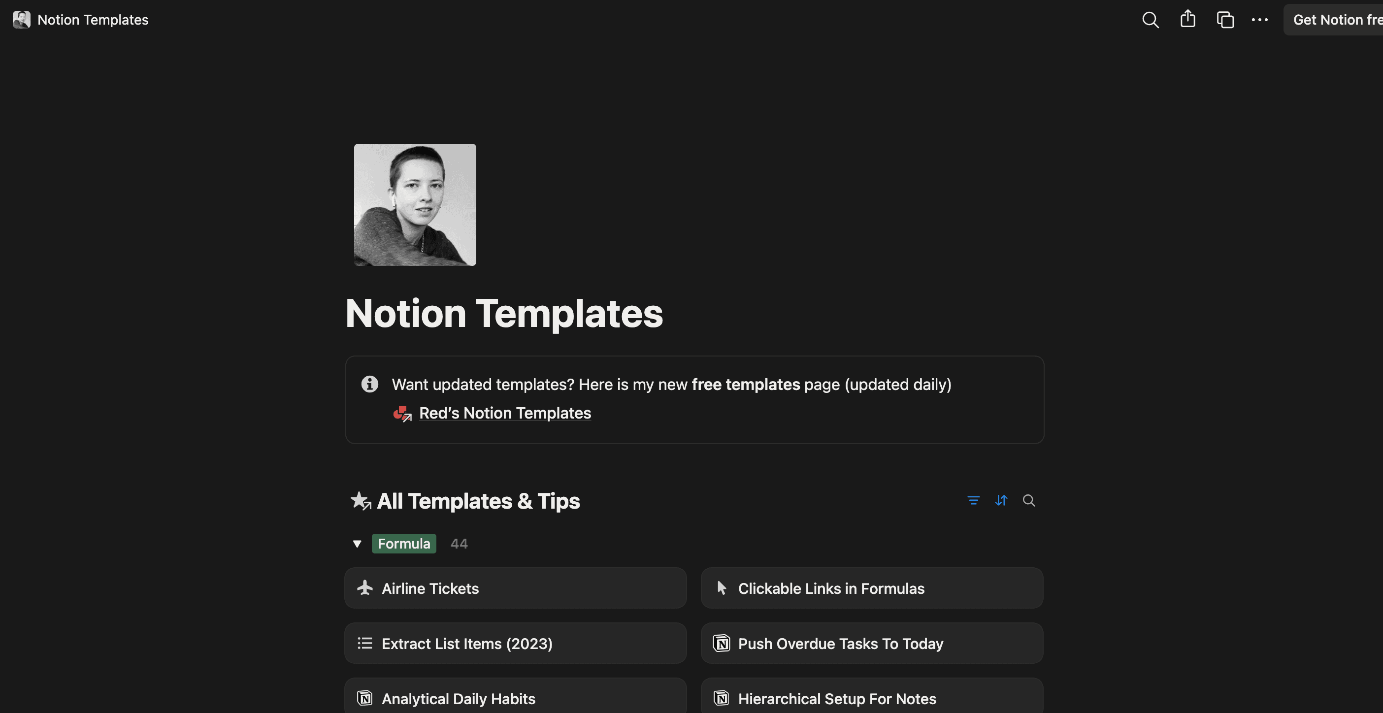 Red Gregory's Habit Dashboard