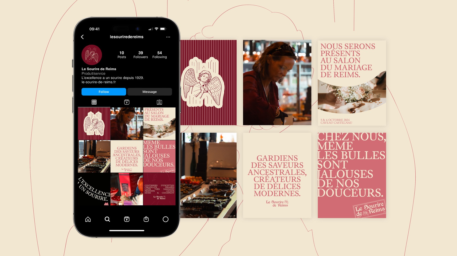 Feed + posts Instagram du Sourire de Reims