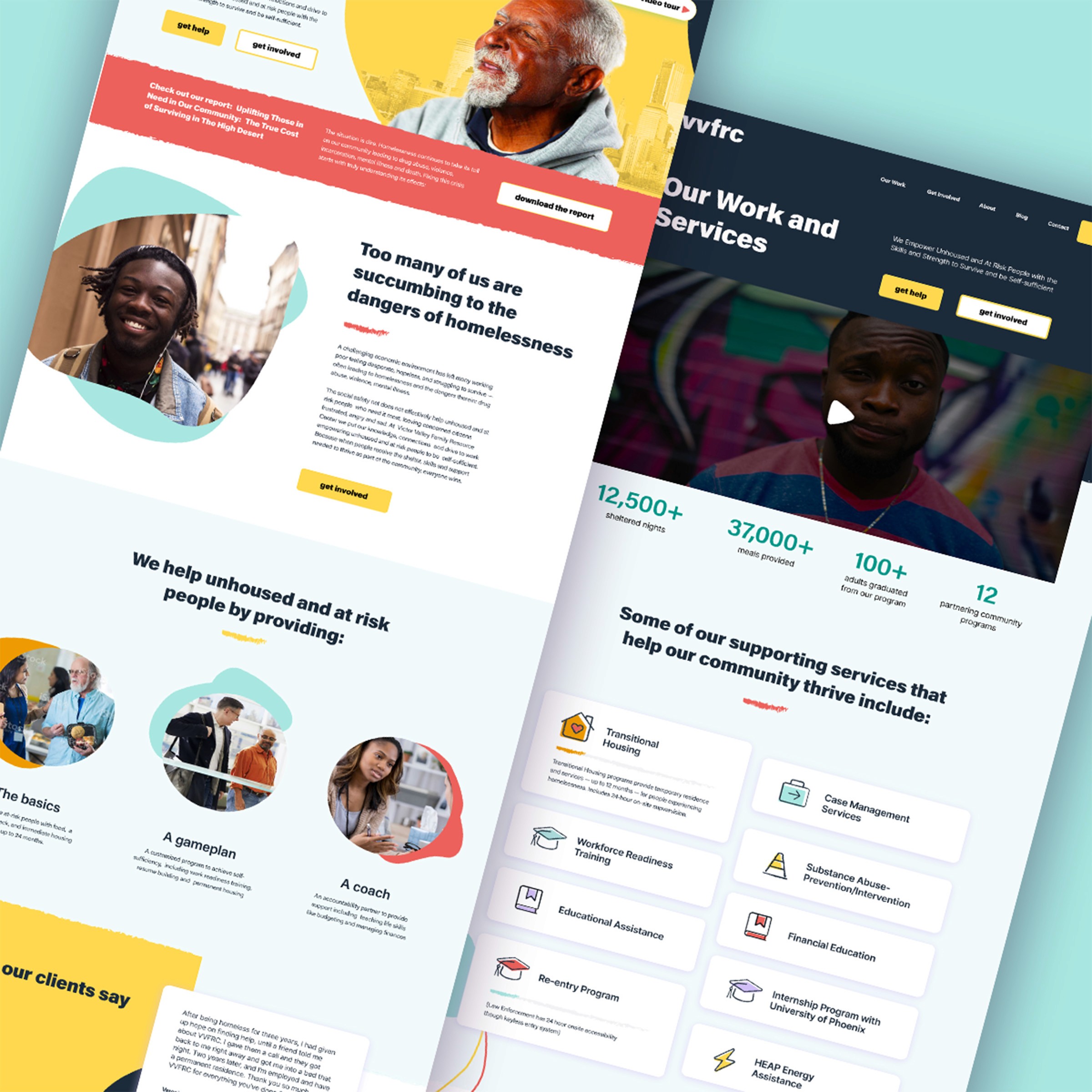 VVFRC non-profit website redesign by Olivia Ross