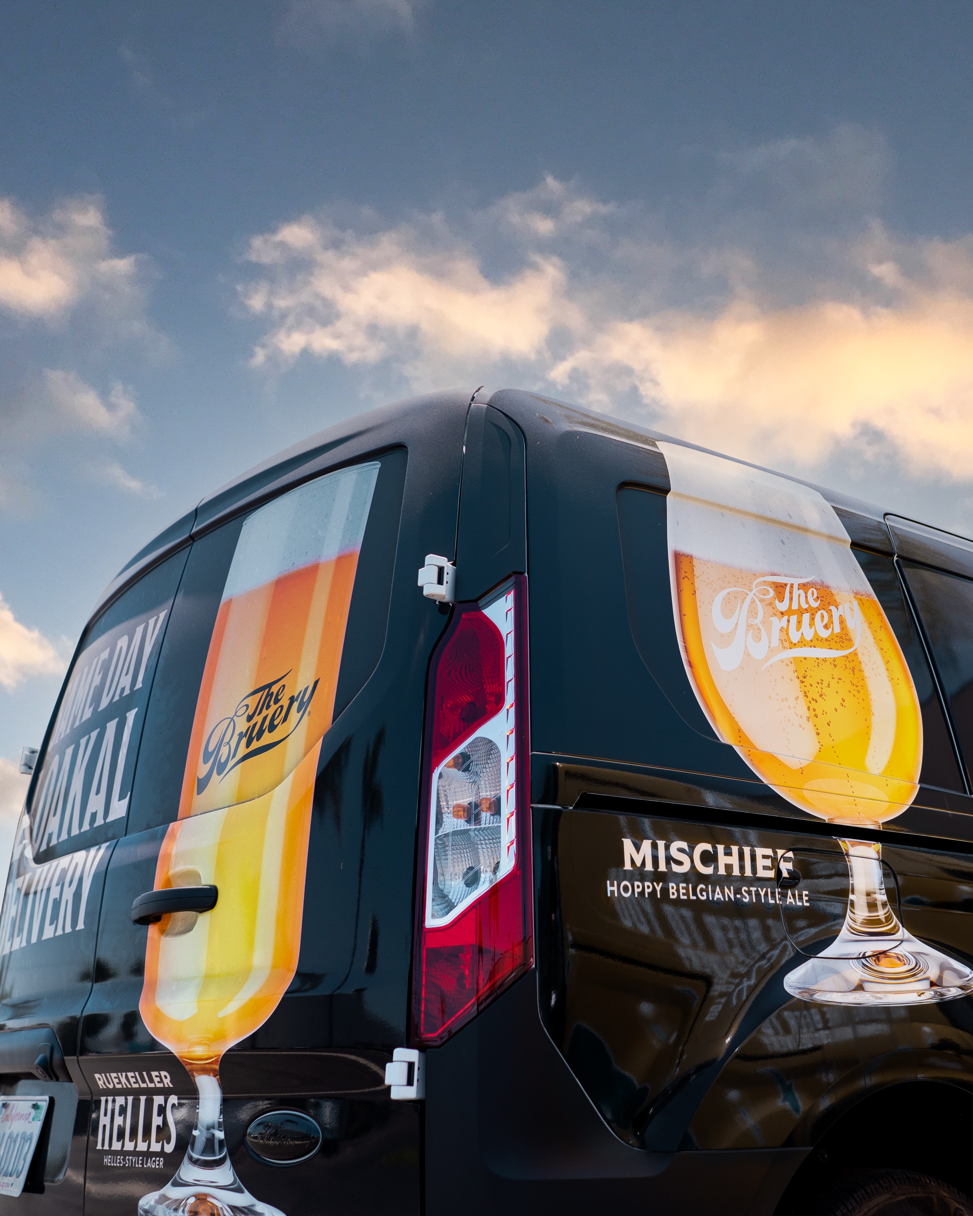 The Bruery delivery van with Mischief branding