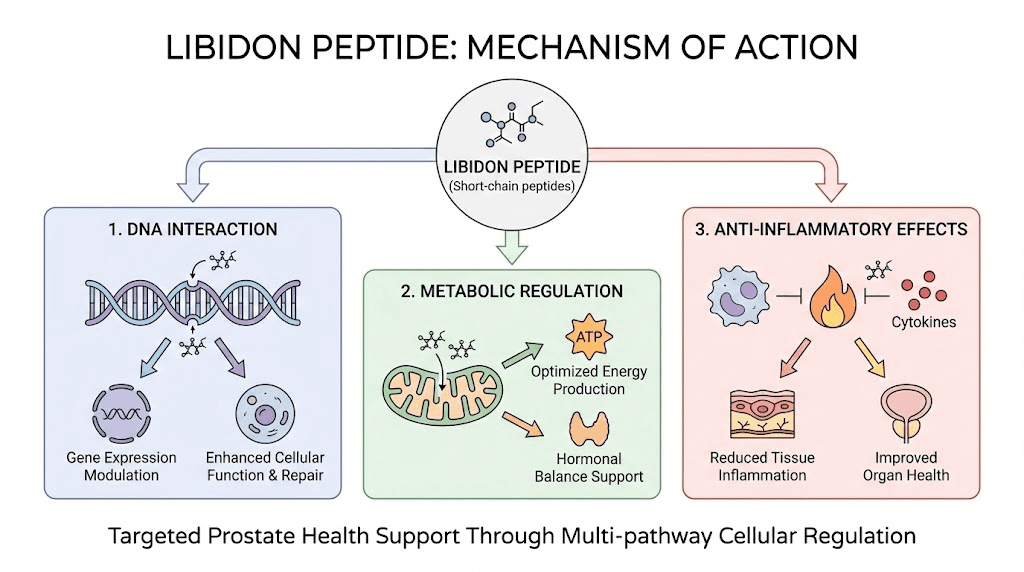 How Libidon peptide bioregulator works mechanism of action diagram