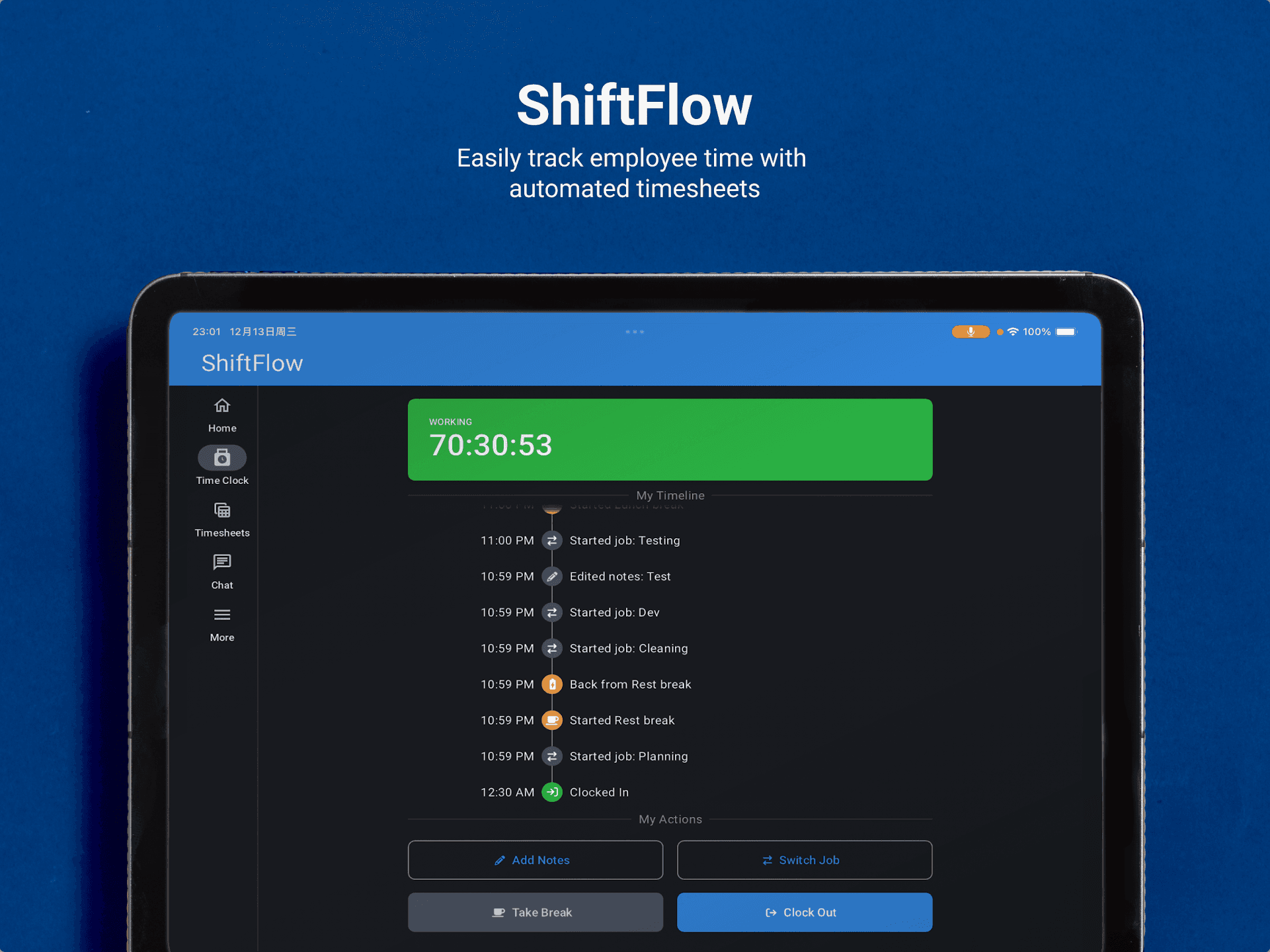 Shiftflow Ipad Version UI Design