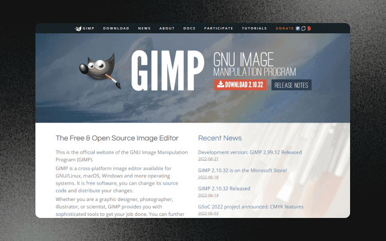 gimp homepage