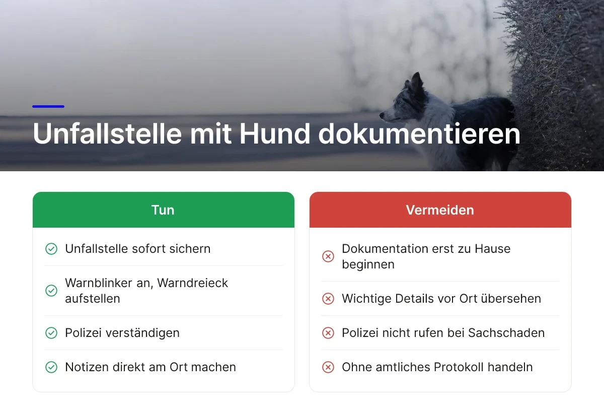 Unfallstelle mit Hund dokumentieren