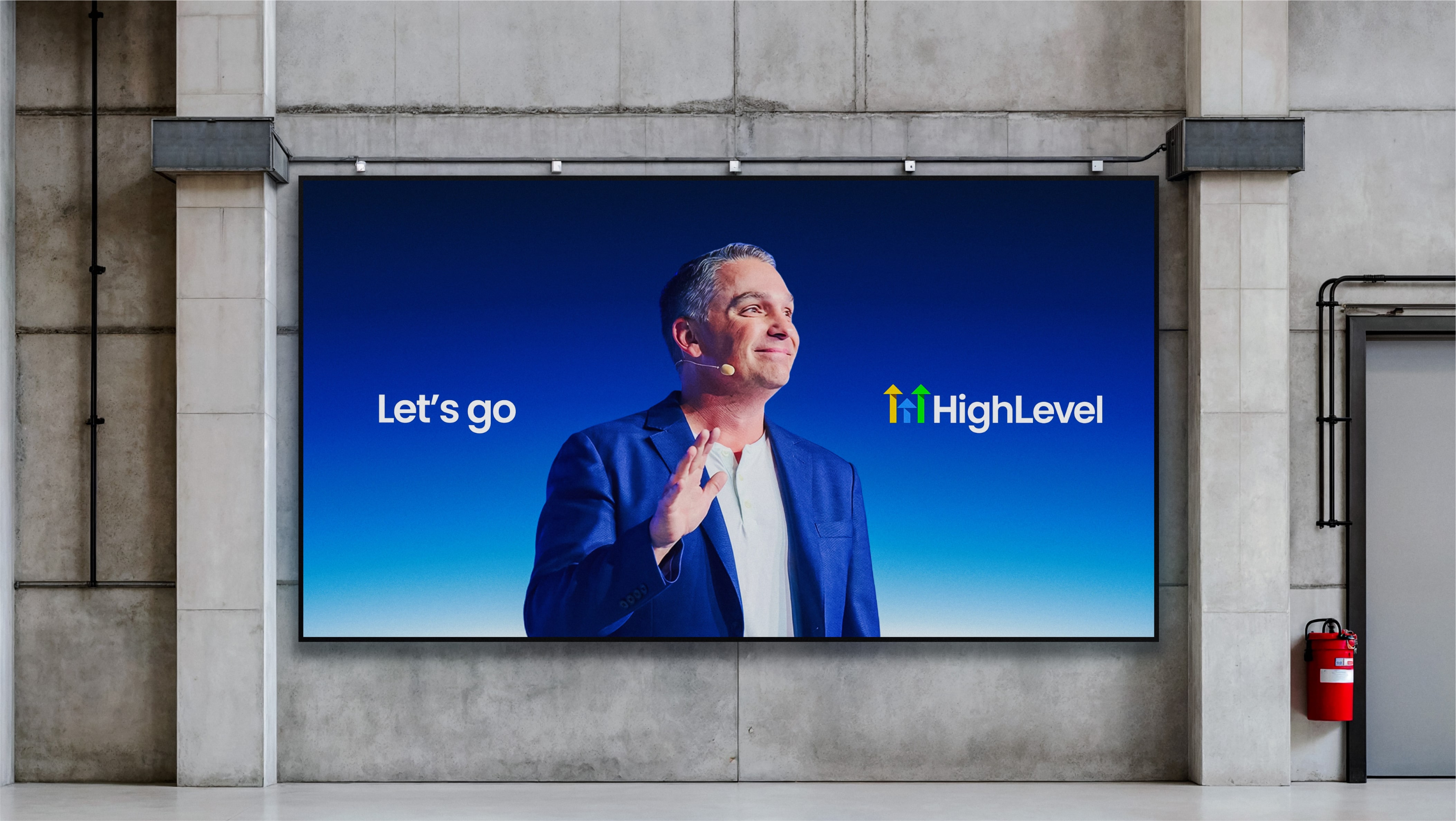 Let's go High Level GHL ready to go event OOH billboard SaaS Saaspreneuer conf HL summit 25 blue tech modern branding B2B SaaS brand Figma brand systems OS guidelines