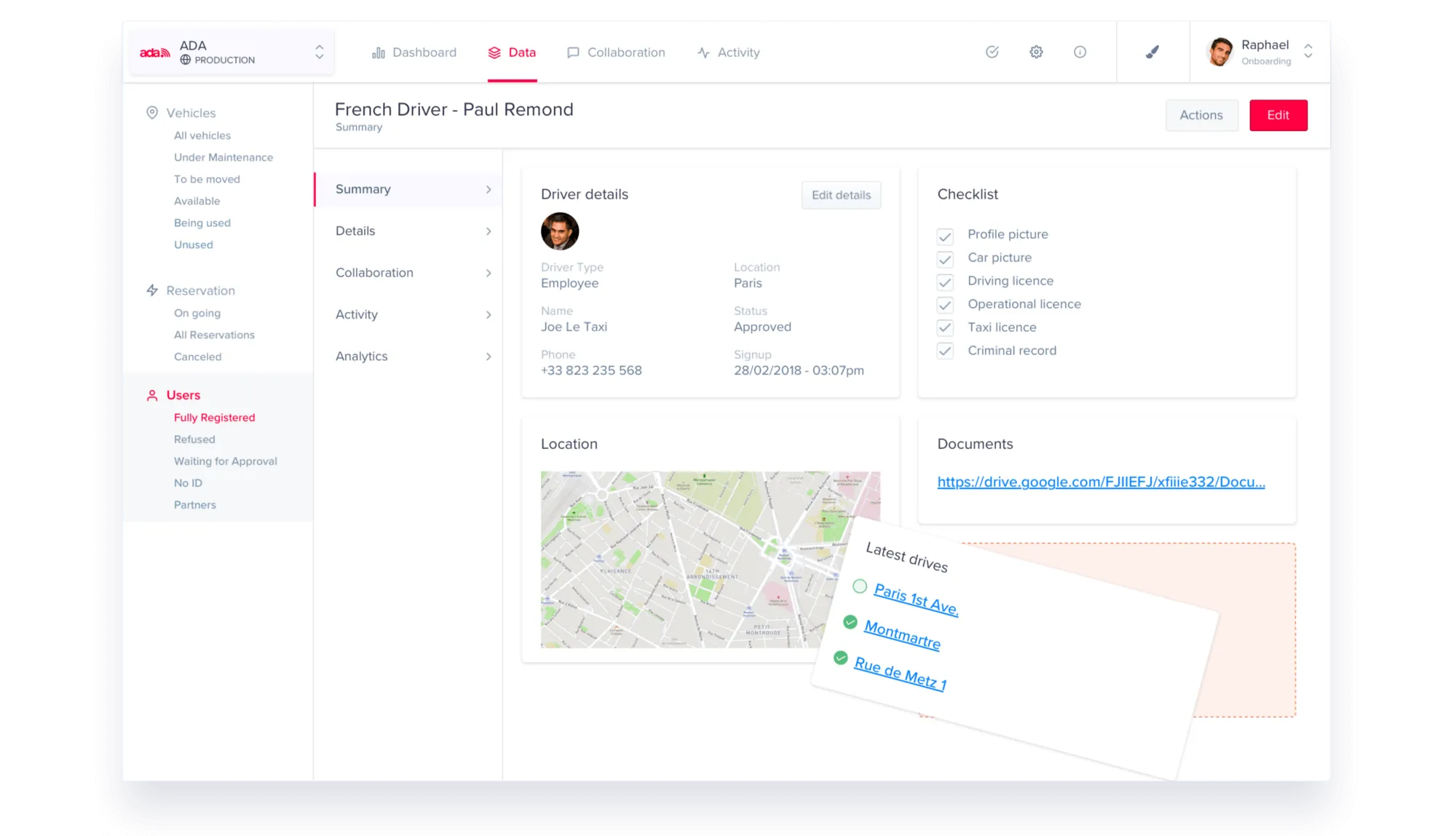 A screenshot illustrating an admin panel of Ada. Forest Admin doesn't have access to customer data.