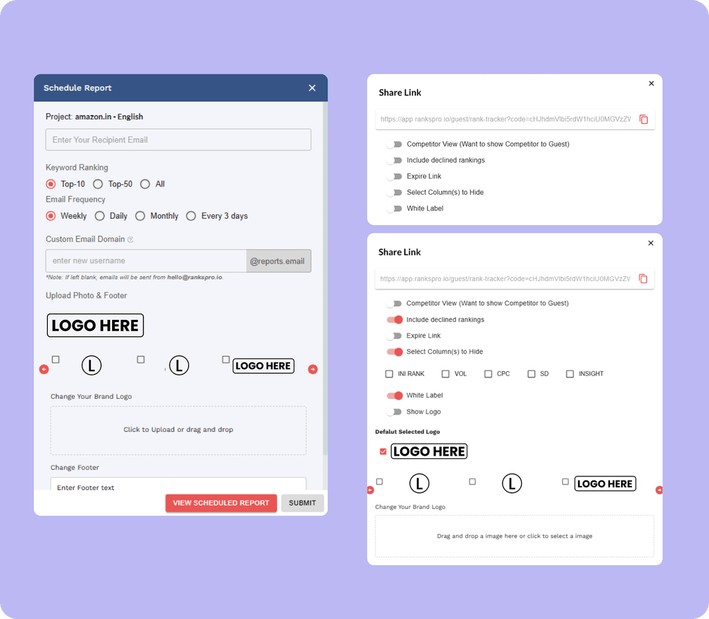 Monitor your Target Keywords - Rank Tracking Tool