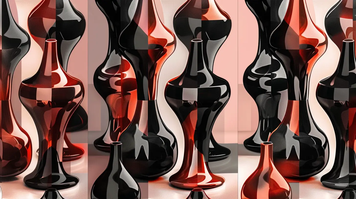 A pattern depicting shiny objects, visually inspired by sex toys