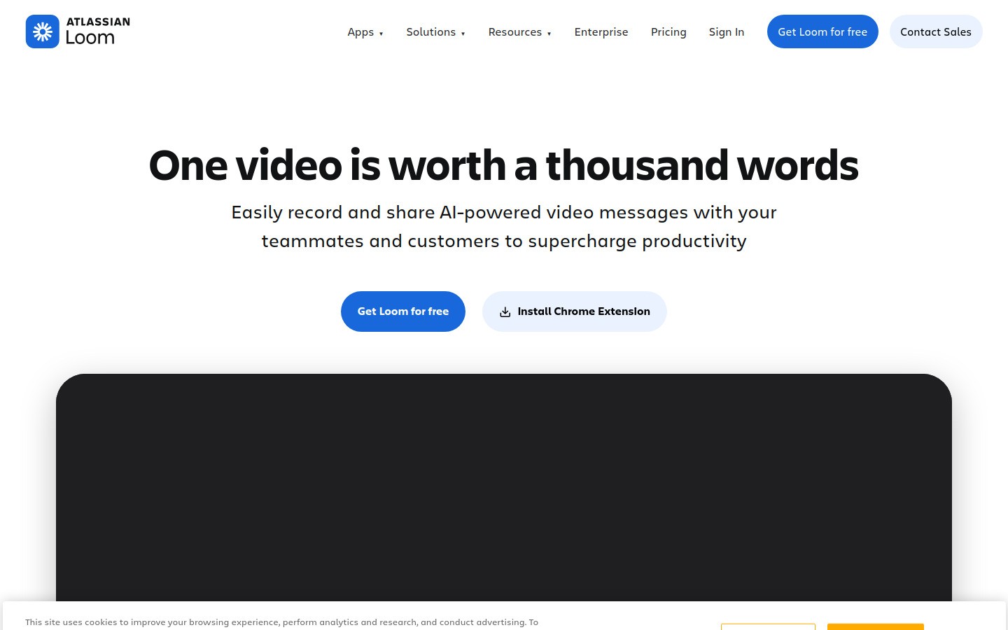Loom homepage screenshot