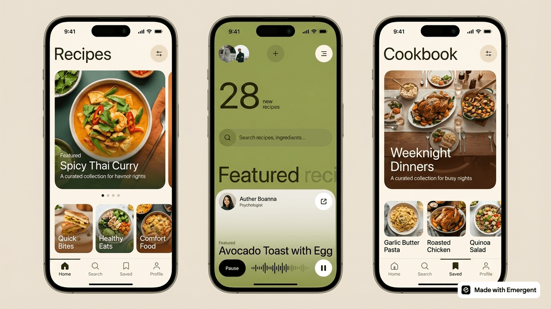 Recipe Finder App Made with Emergent