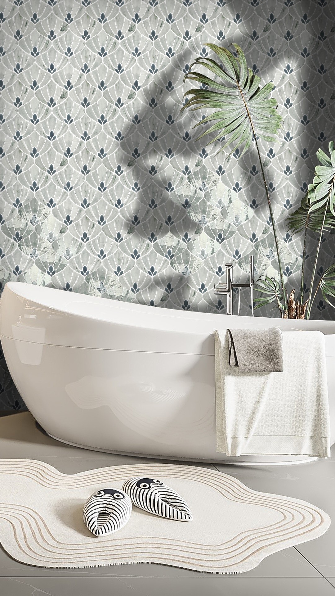 A person observing a large classical painting in a museum