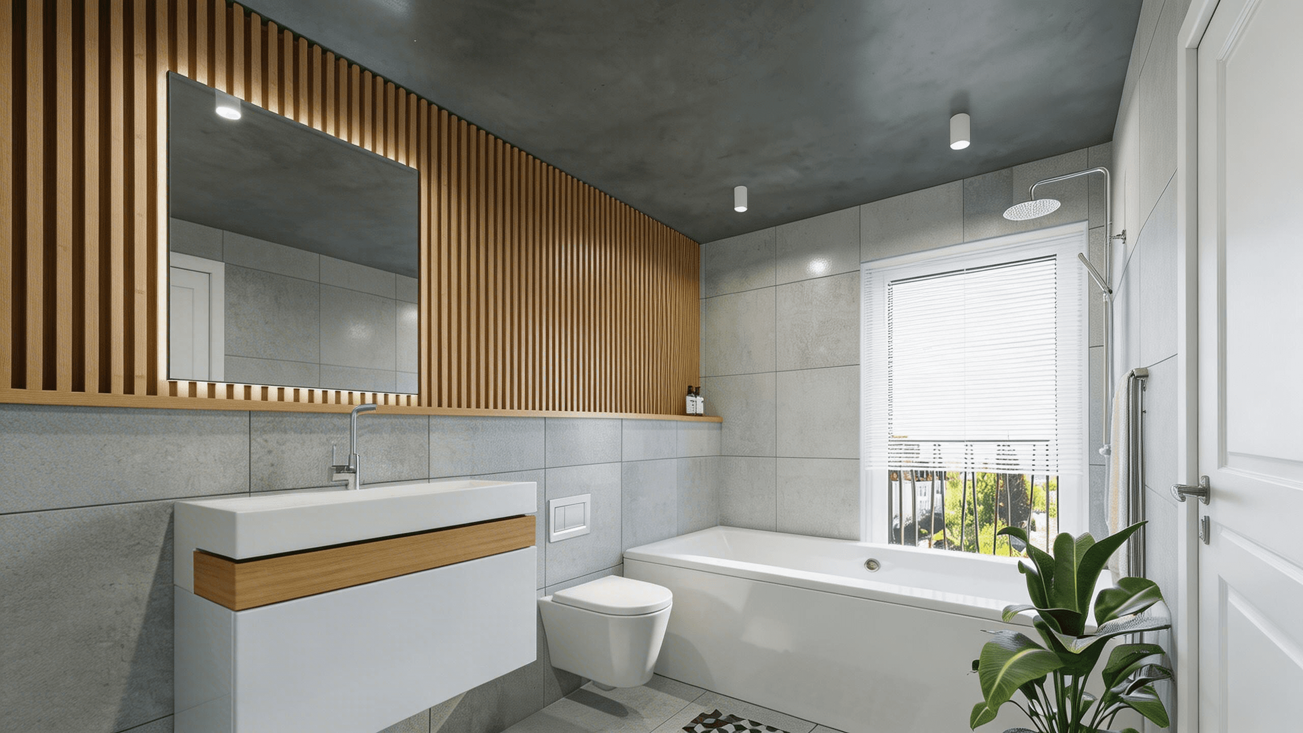 luxury bathroom door opened left view