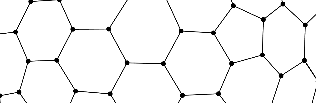 A close-up view of a honeycomb pattern with hexagonal shapes in dark gray.