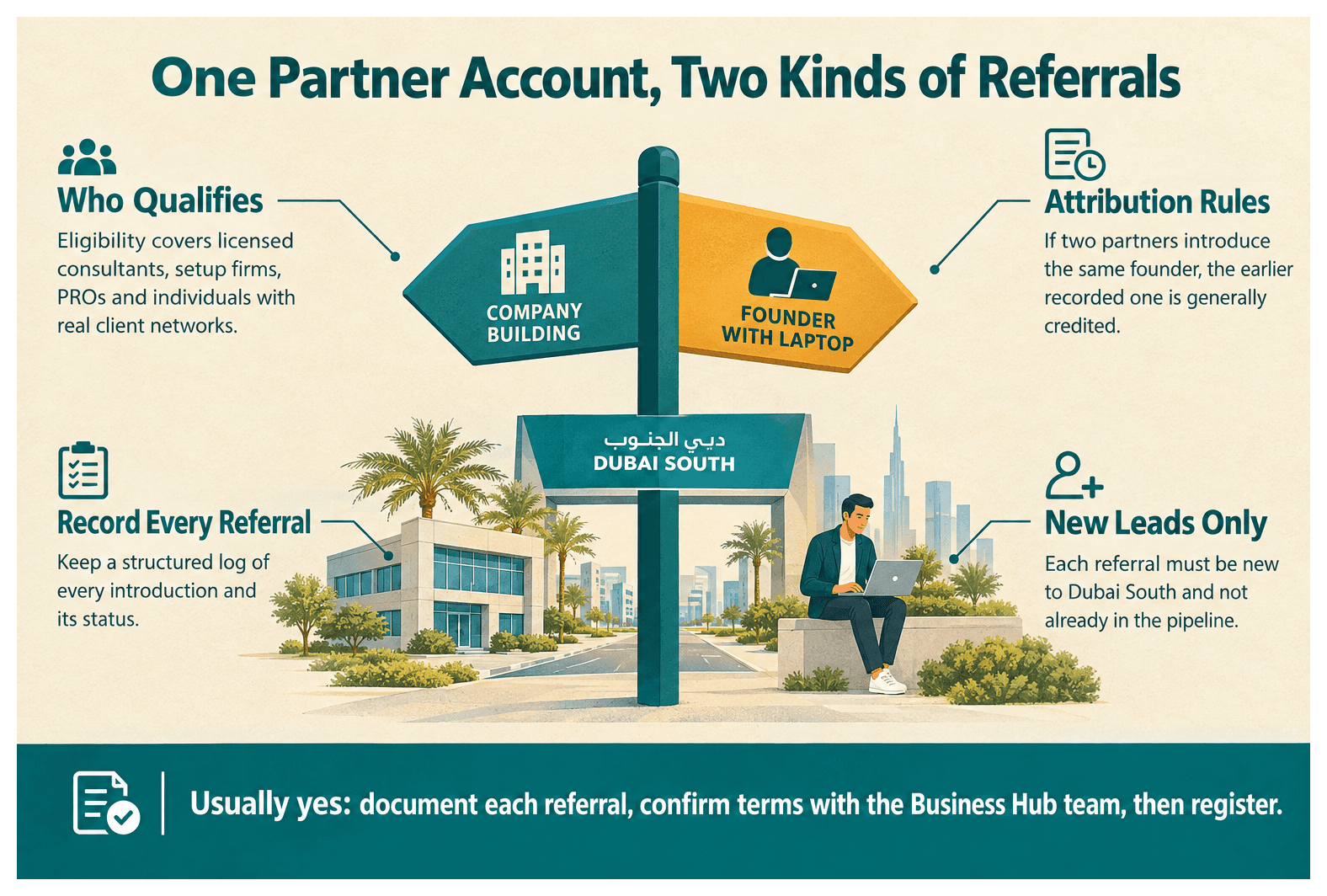 Infographic: Can a Channel Partner Also Refer Individuals to Dubai South
