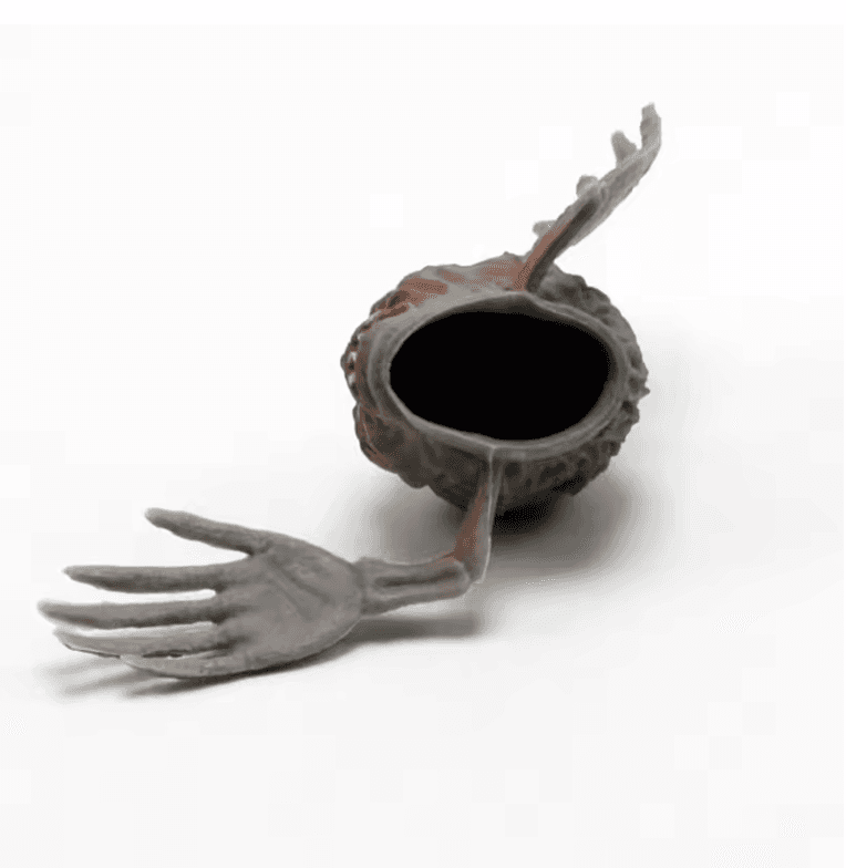 Graphic t-shirt with surreal cat print styled in minimal outfit