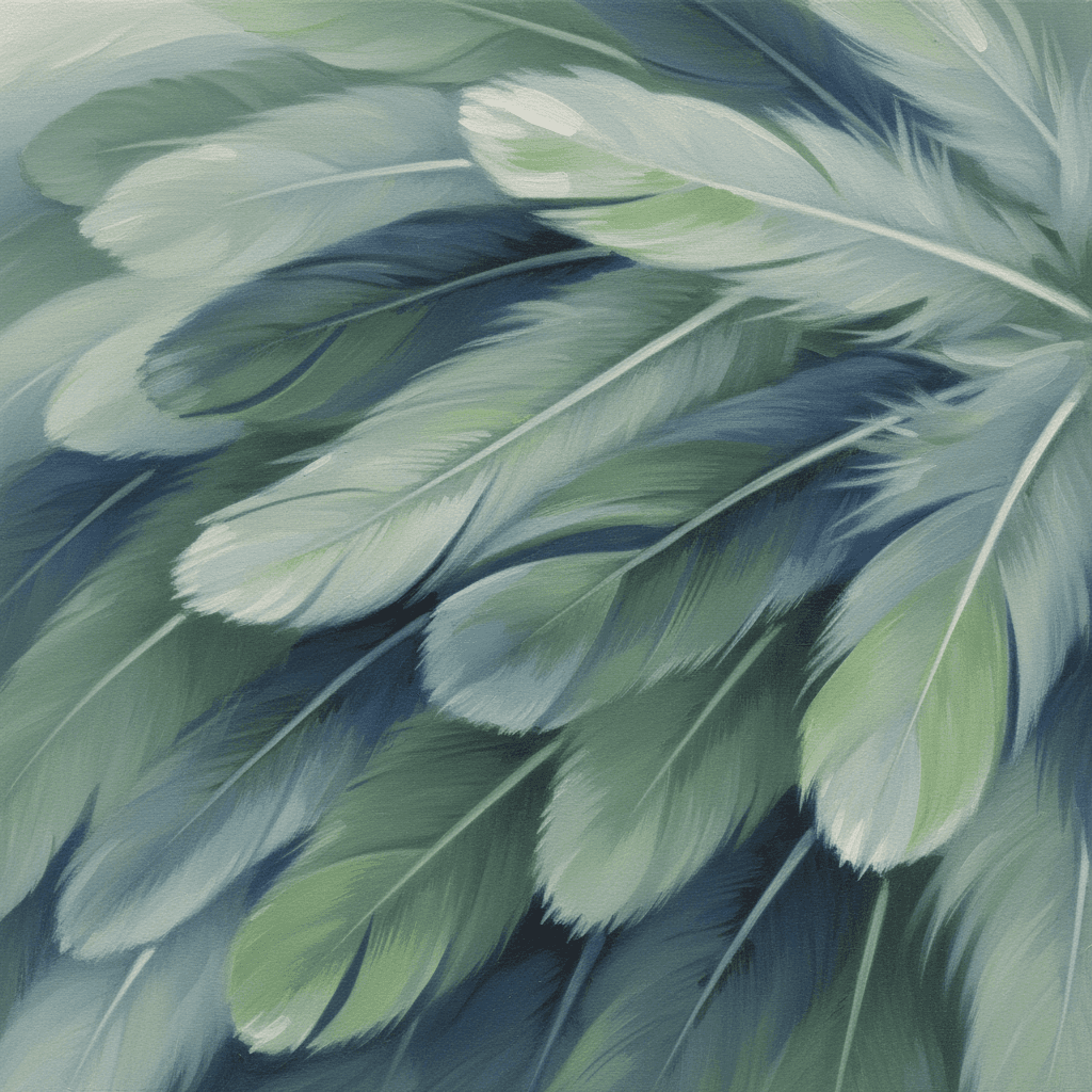 artistic green and teal feather-like textre