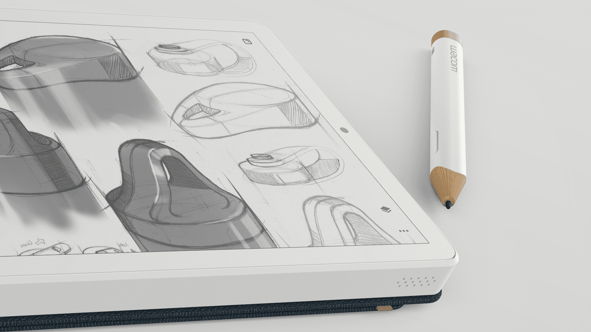 Design for new digital sketchbook and pencil for Wacom