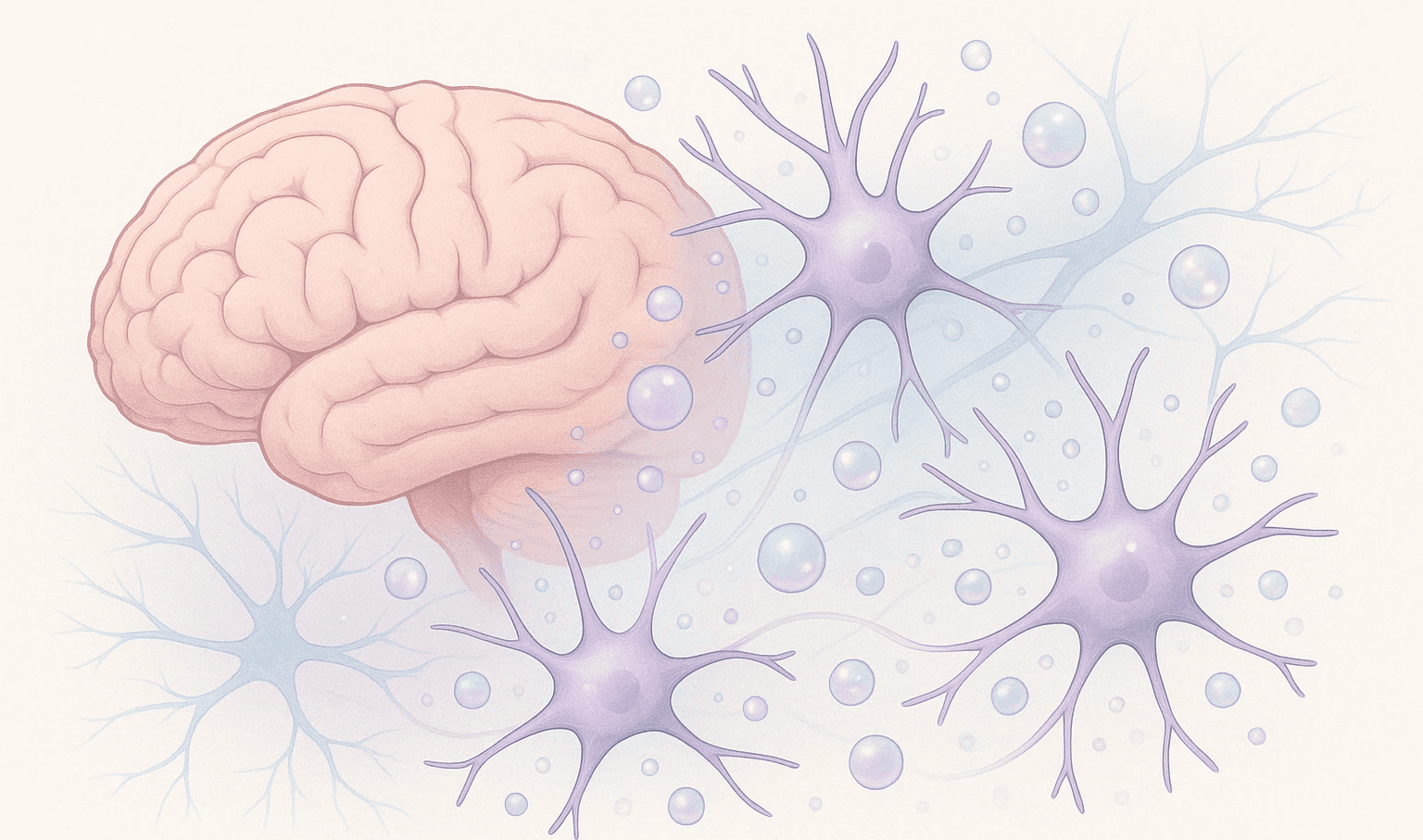 Astrocyter kommunicerar med omgivande celler genom att frisätta små extracellulära vesiklar, så kallade NeuroEVs. Dessa kan ge ledtrådar om hur hjärnan påverkas vid stress och utmattning.