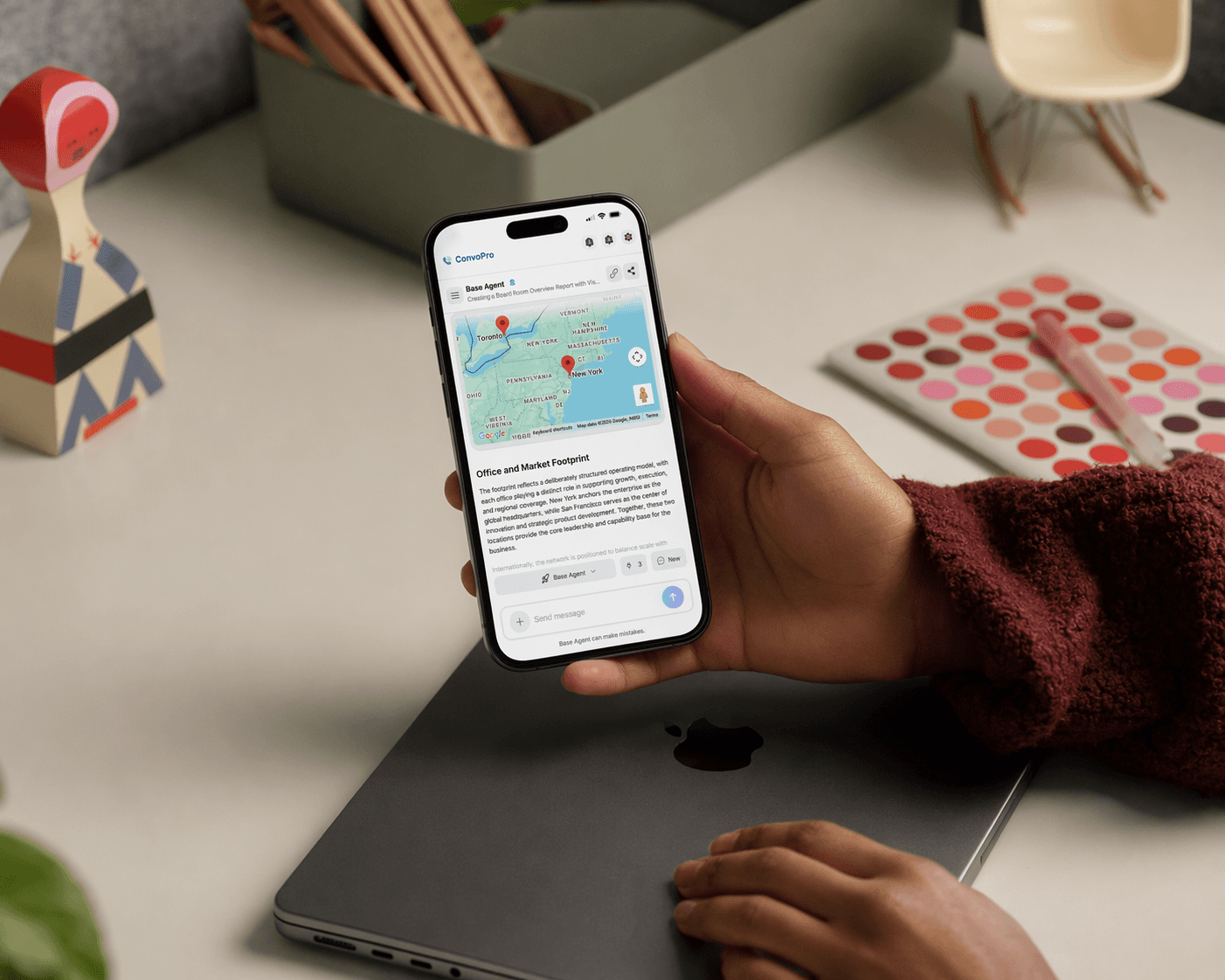 A mockup of Freelio's mobile app