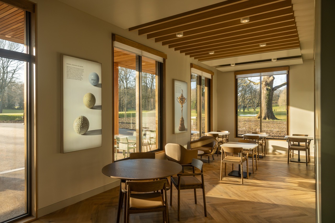 Interior of a golf academy HDR golden hour