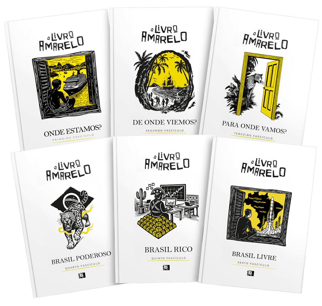 três fascículos do livro amarelo  mockup