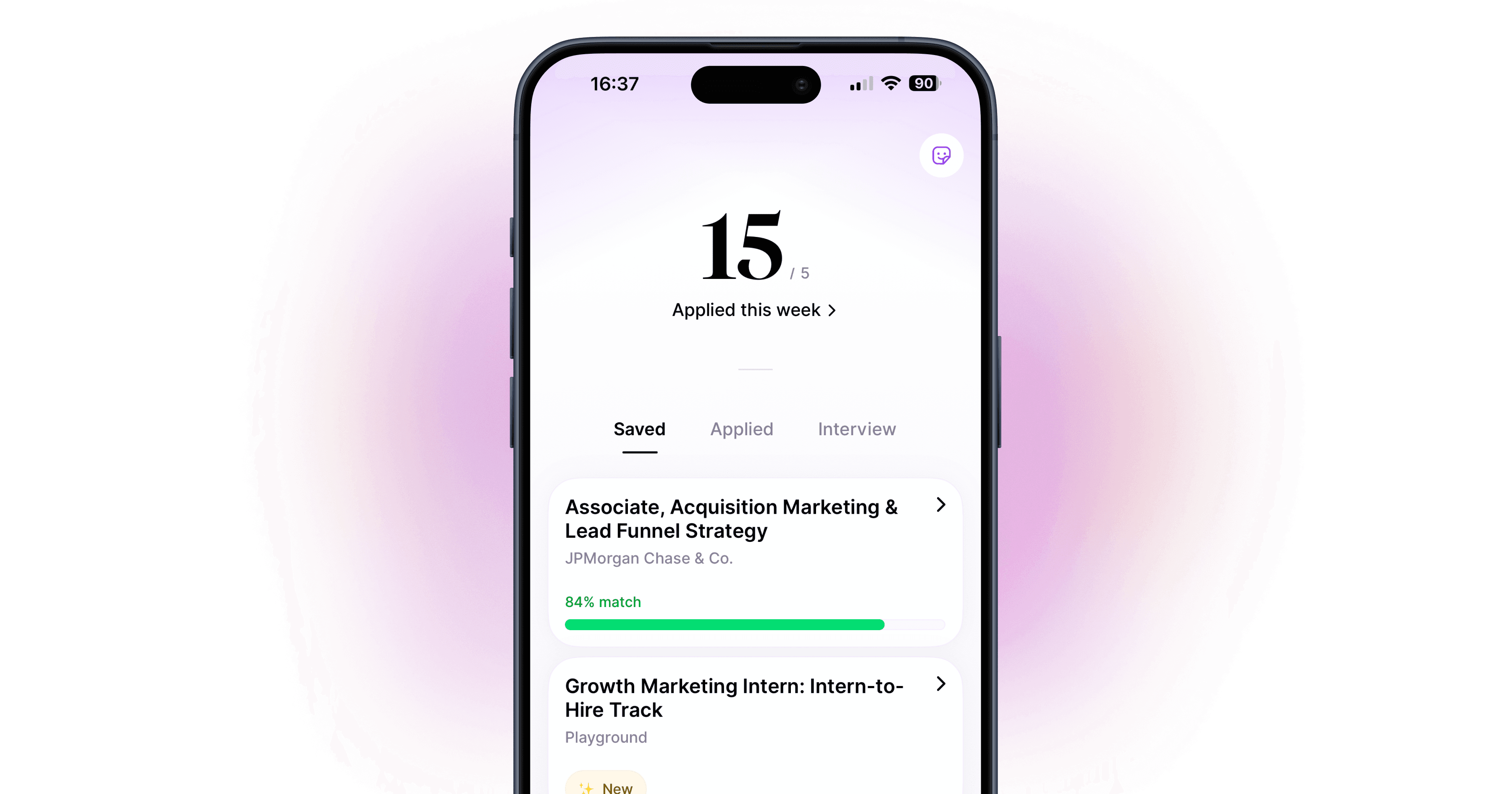 Ace app screen showing job applications, illustrating AI job search automation