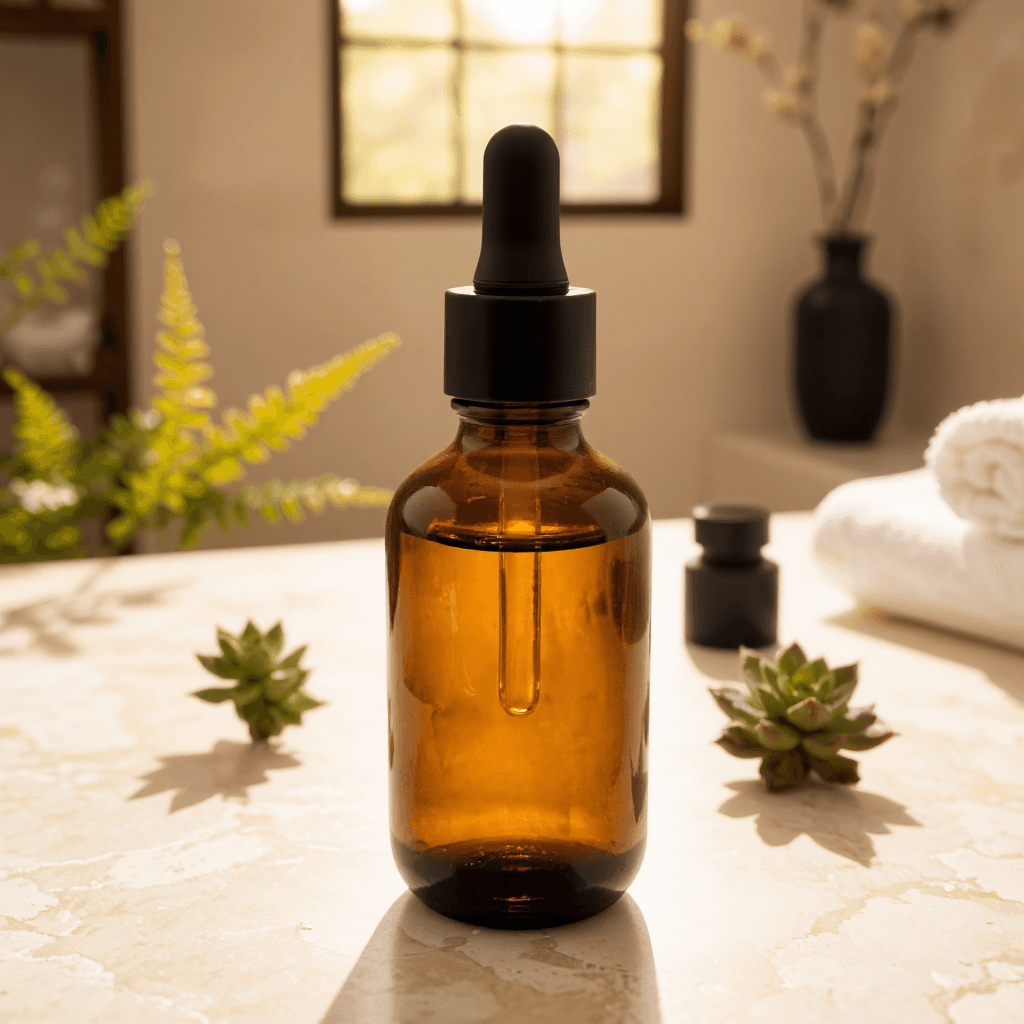 product photography of bottle of skincare product